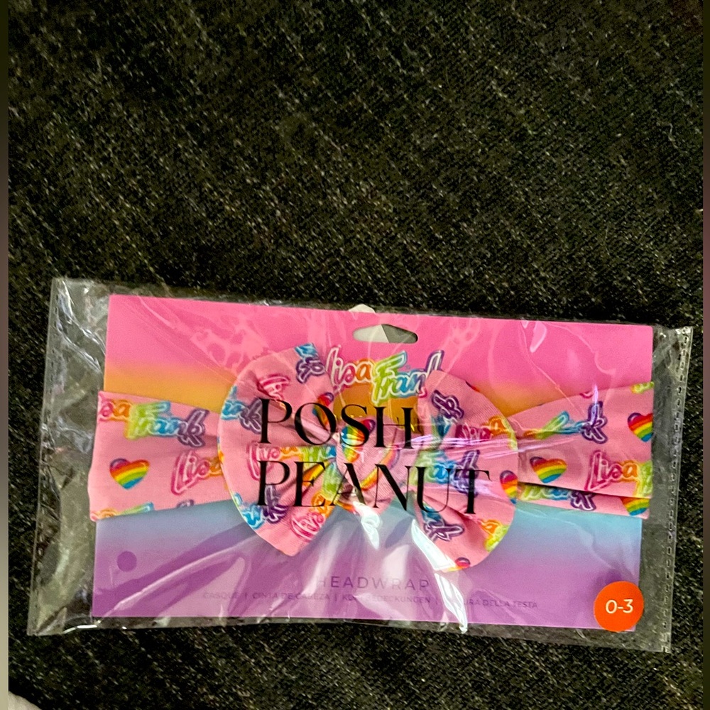 Posh Peanut Lisa Frank head band bow size 0-3 mo